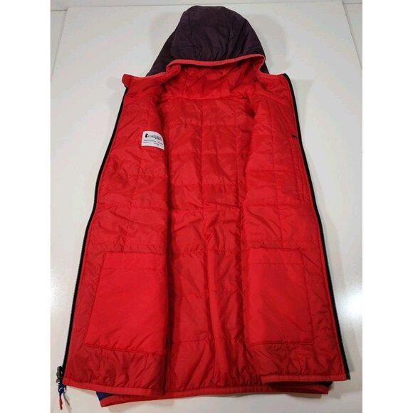Cotopaxi Teca Calido Hooded Vest Womens L Full Zip Reversible Packable RedHotSun - Picture 3 of 12